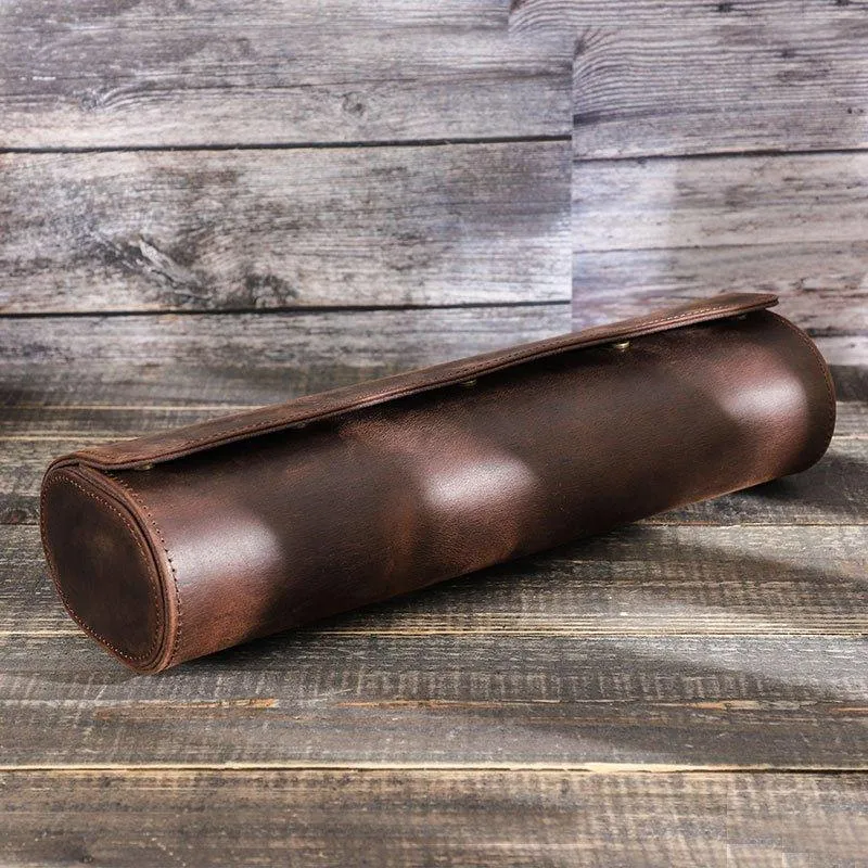 Woosir Leather Watch Roll Case for 4 Watches