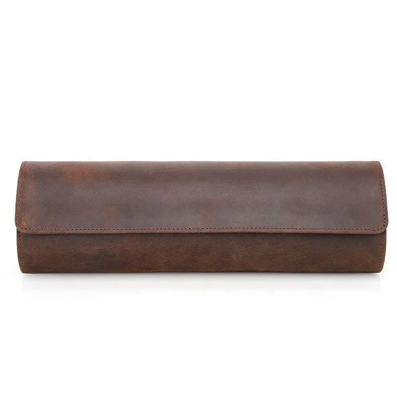 Woosir Leather Watch Roll Case for 4 Watches