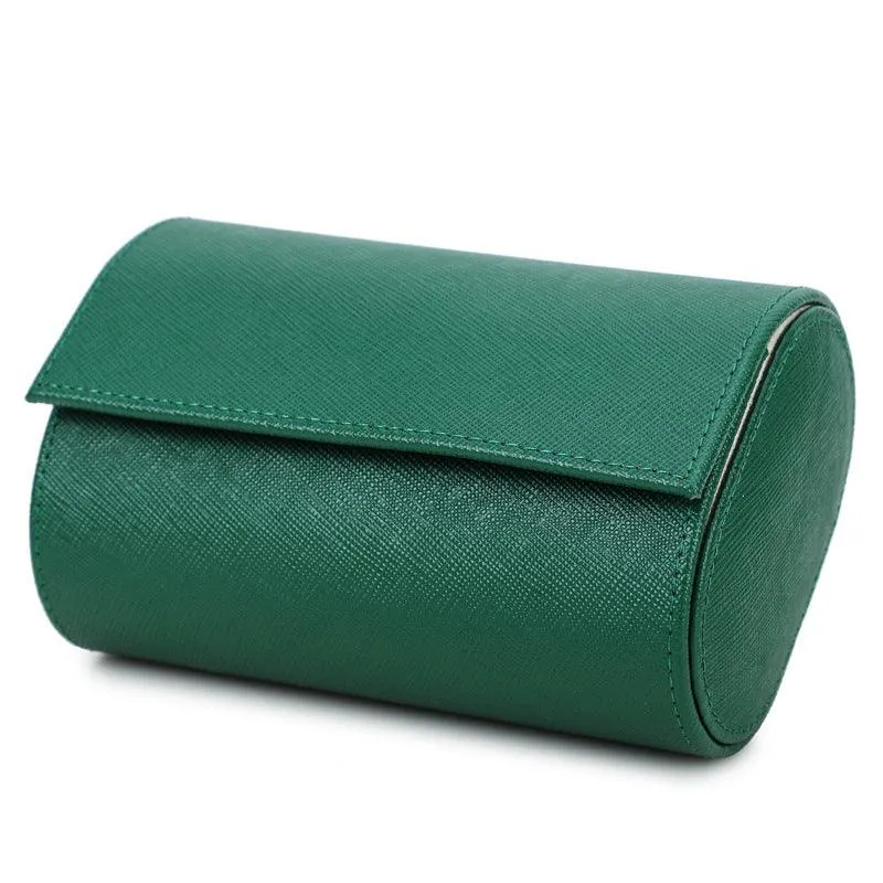 Woosir Trend Leather Watch Roll Case for 2 Watches