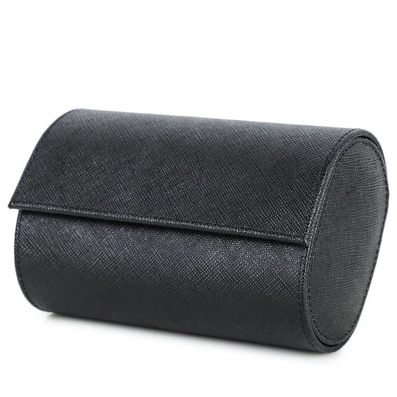 Woosir Trend Leather Watch Roll Case for 2 Watches
