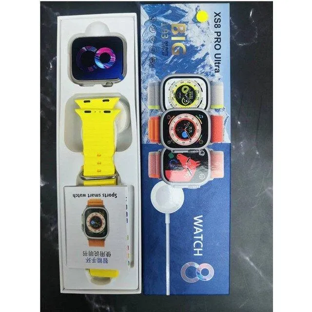 XS8 Pro Ultra Smart watch, Series 8 Big Screen 193 infinite Display - Yellow